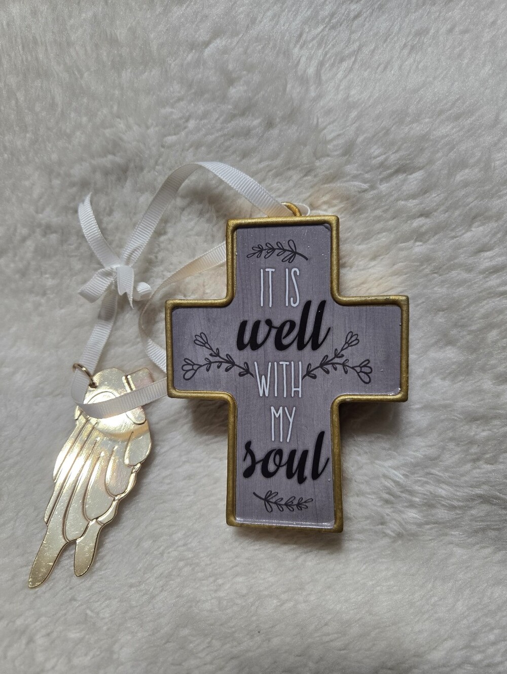 It Is Well With My Soul Cross Desk Shelf Decor